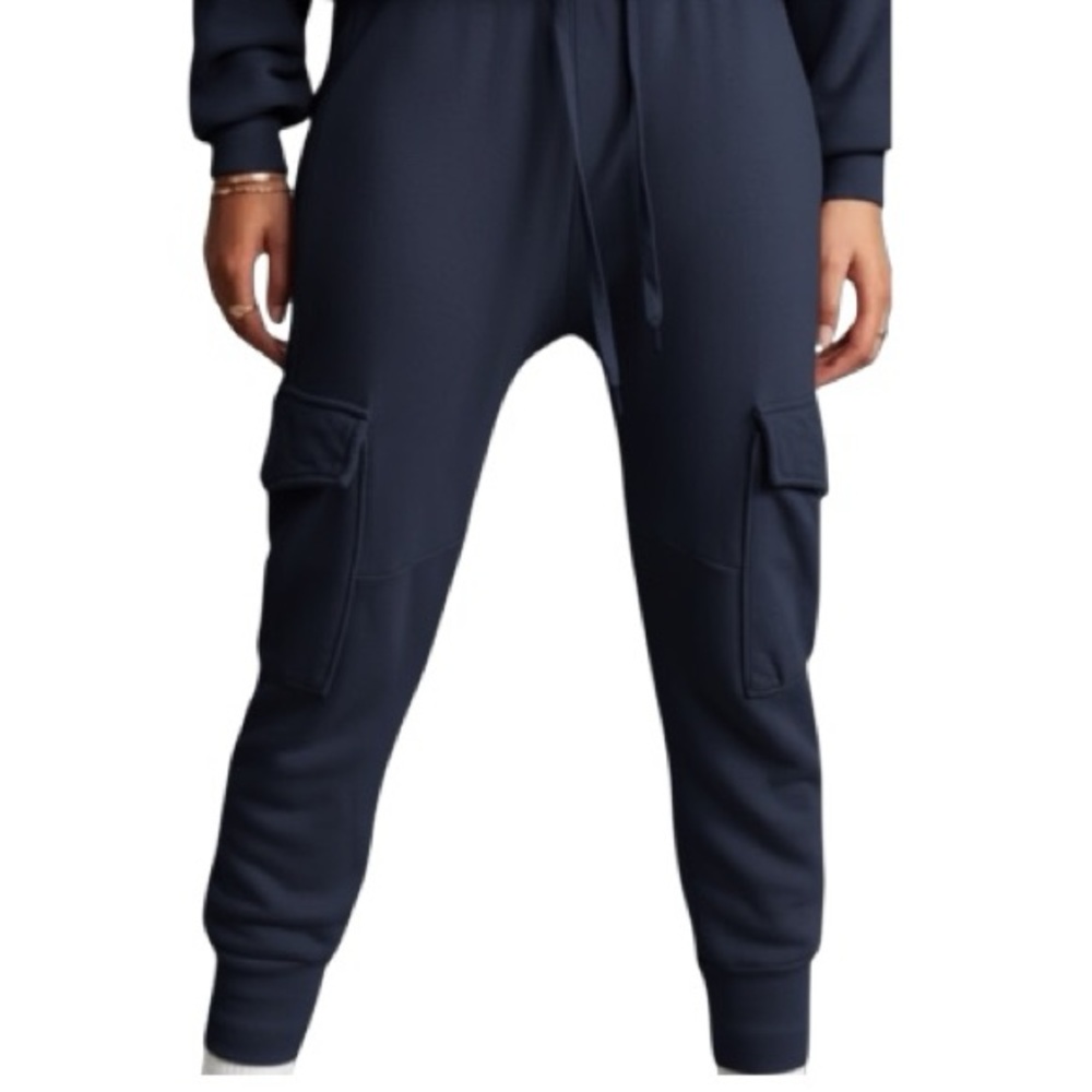 NSF Dark Blue Cargo Drop Crotch Cargo Jogger Crop Revolve Sweatpants